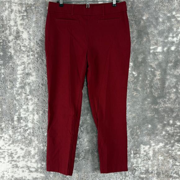 Ch1 & Co Size L Casual Ankle Straight Leg Pants Red Pull On Stretch - Picture 1 of 11